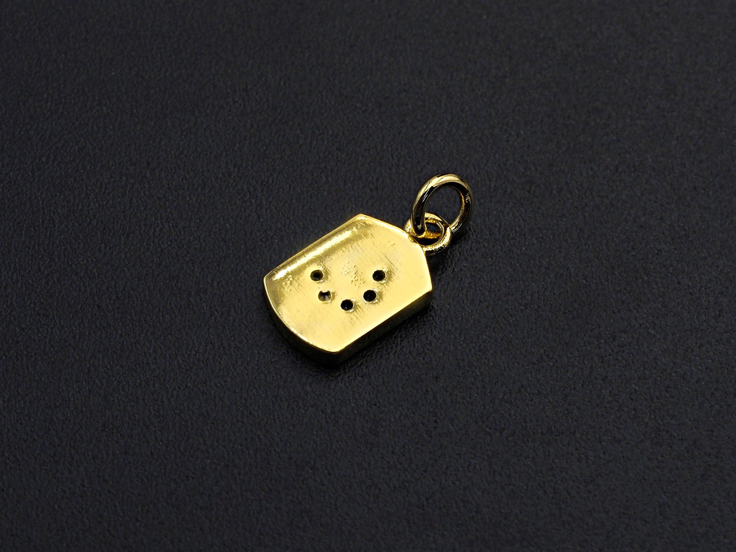 CZ Micro Pave Cresent Moon On Peltate Pendant, Cubic Zirconia Tag Pendant, Micro pave Moon pendant, 8x14mm, sku#Z773
