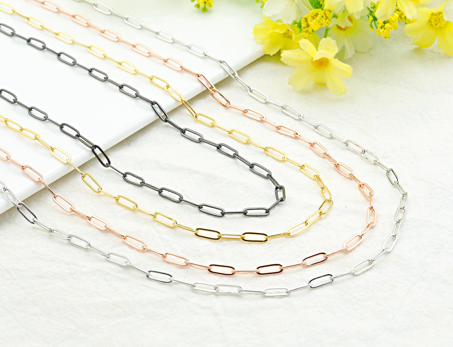 4x11mm Small Size Paper Clip Chain by Yard,SKU#E503