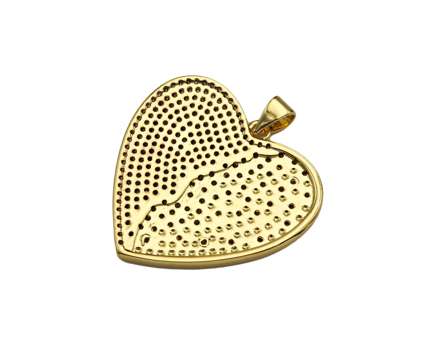 CZ Micro Pave Heart Shape Pendant/Charm,Cubic Zirconia Medallion Charm, Necklace Bracelet Heart Charm Pendant,28x27mm, Sku#LK195