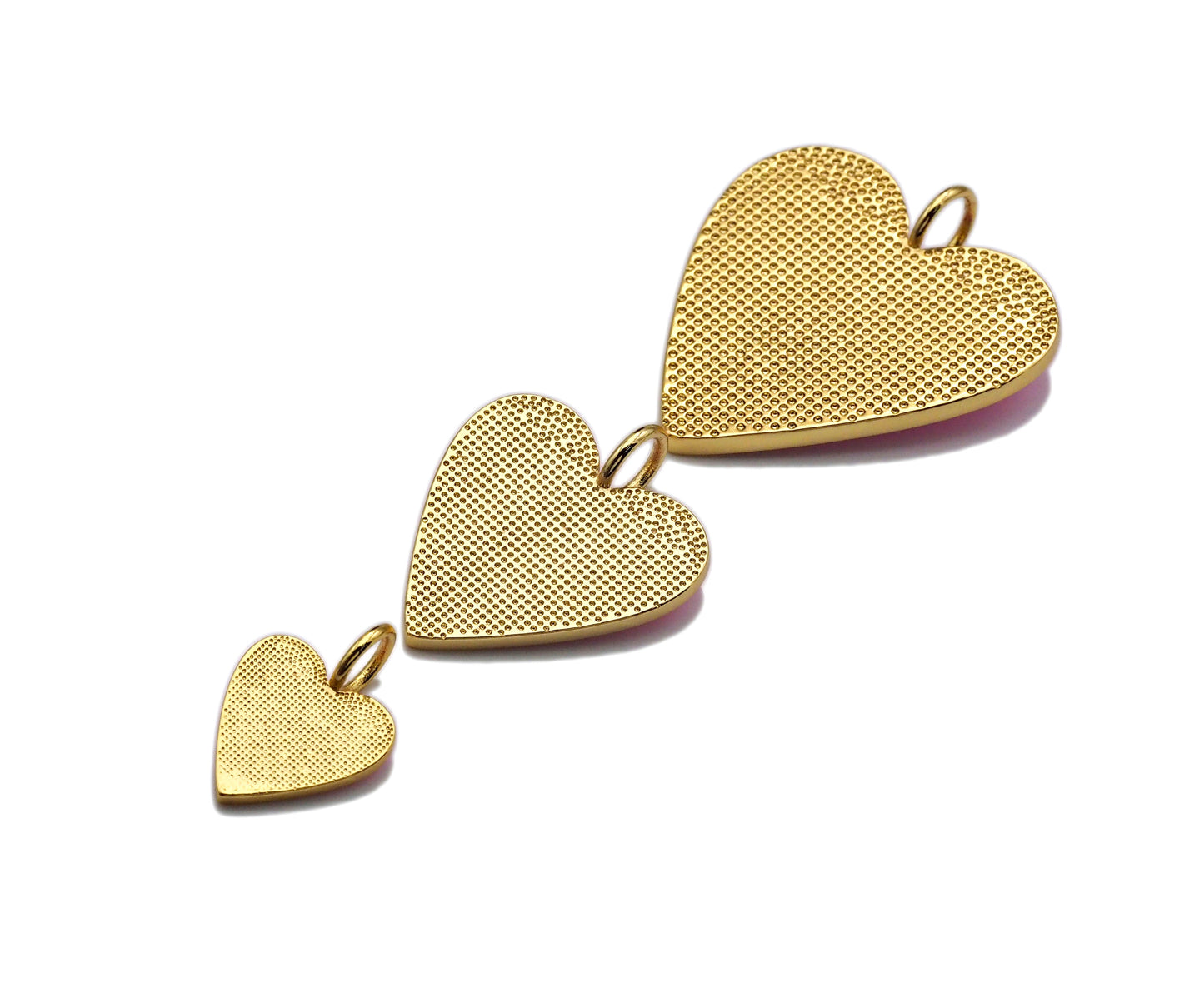 Yellow Pink Blue Enamel Heart Pendant with Gold Finish, Enamel Heart, Colorful Enamel Heart, 15/25/35mm, sku#ML26