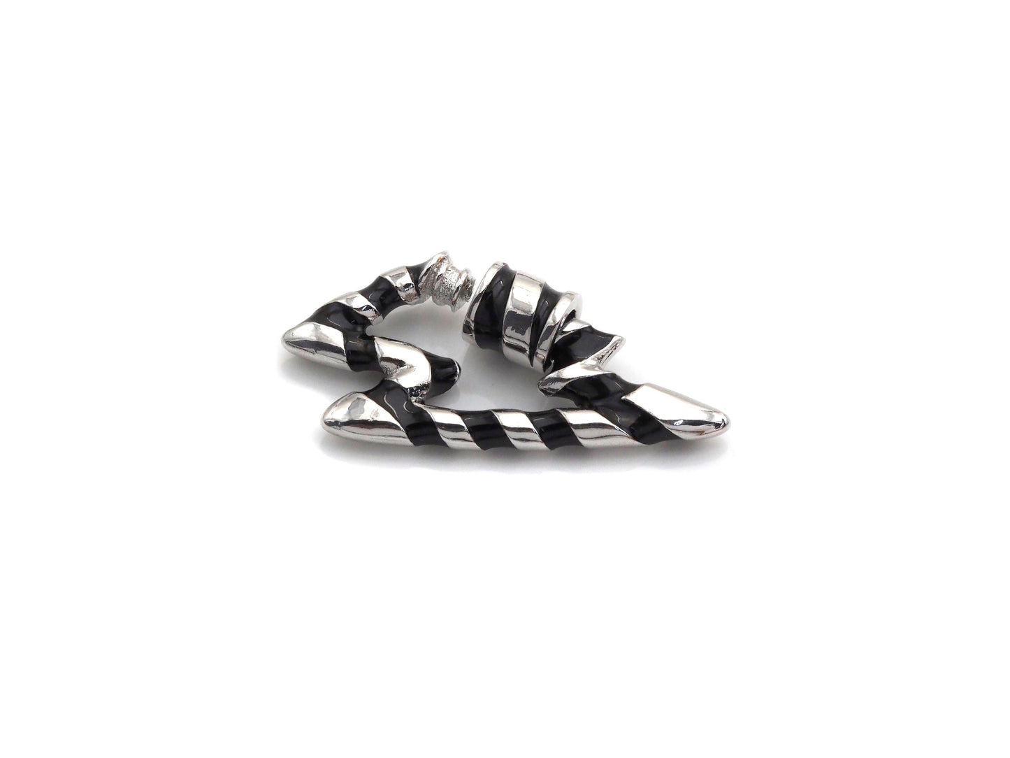 Colorful Enamel Pave Lightning Shape Clasp, Silver Plated Screw Clasp, 18x32mm, Carabiner Clasp, sku#K79