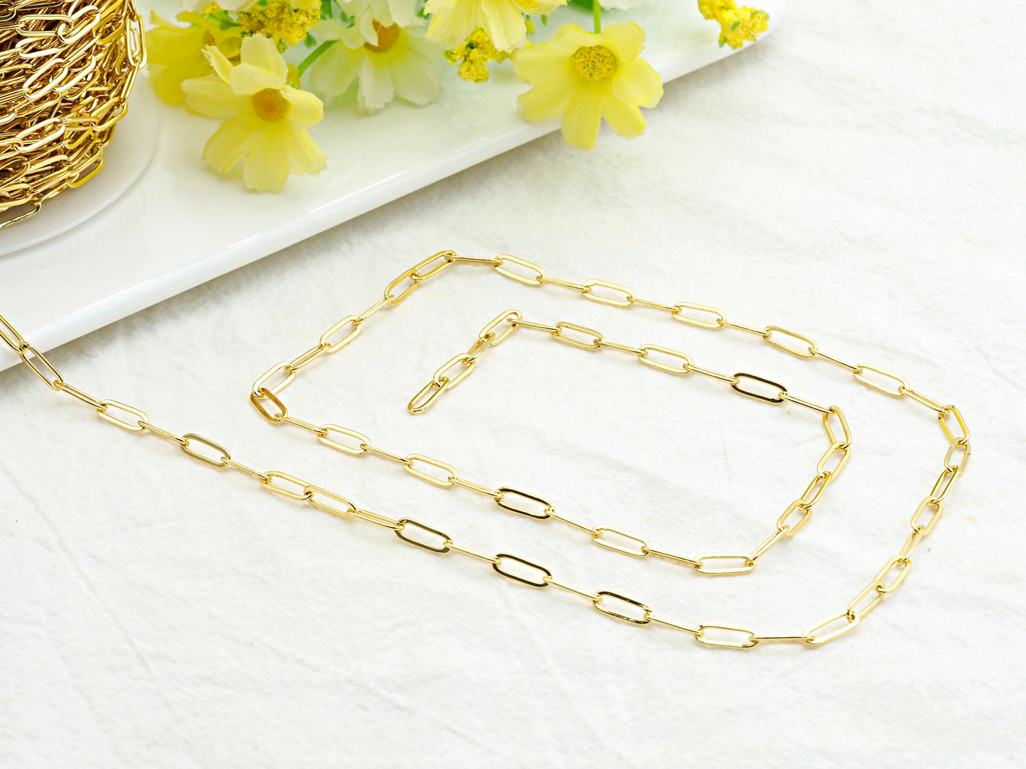 4x11mm Small Size Paper Clip Chain by Yard,SKU#E503