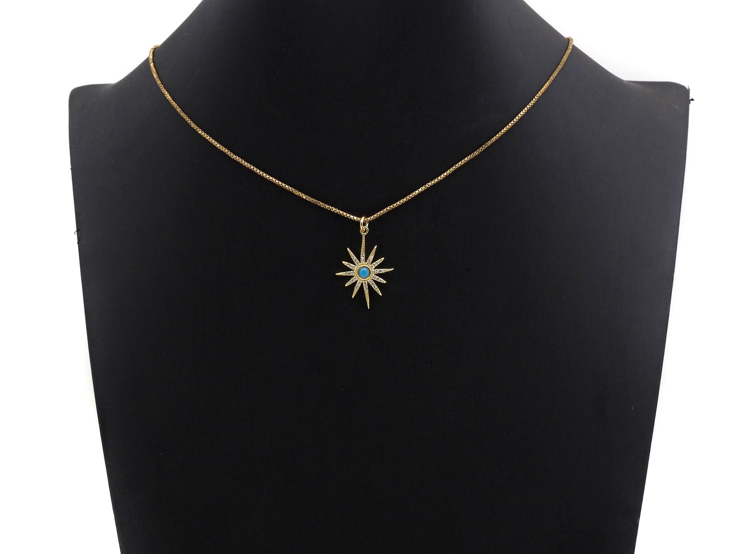 Turquoise Clear CZ Micro Pave North Star Shaped Pendant/Charm, Star Cubic Zirconia Pendant Charm, 19x24mm,sku#Z823