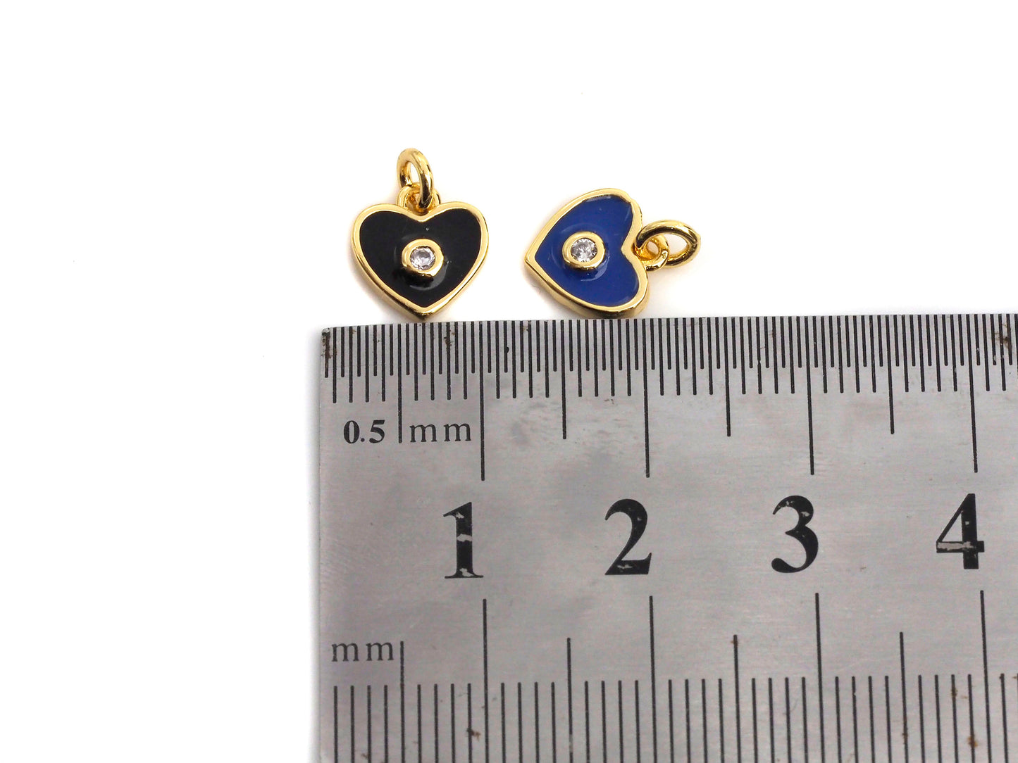 Cute Enamel  Heart Charm Pendant,CZ Micro Pave Oil Drop pendant,Enamel heart pendant,Enamel Jewelry, 9mm, sku#F1058