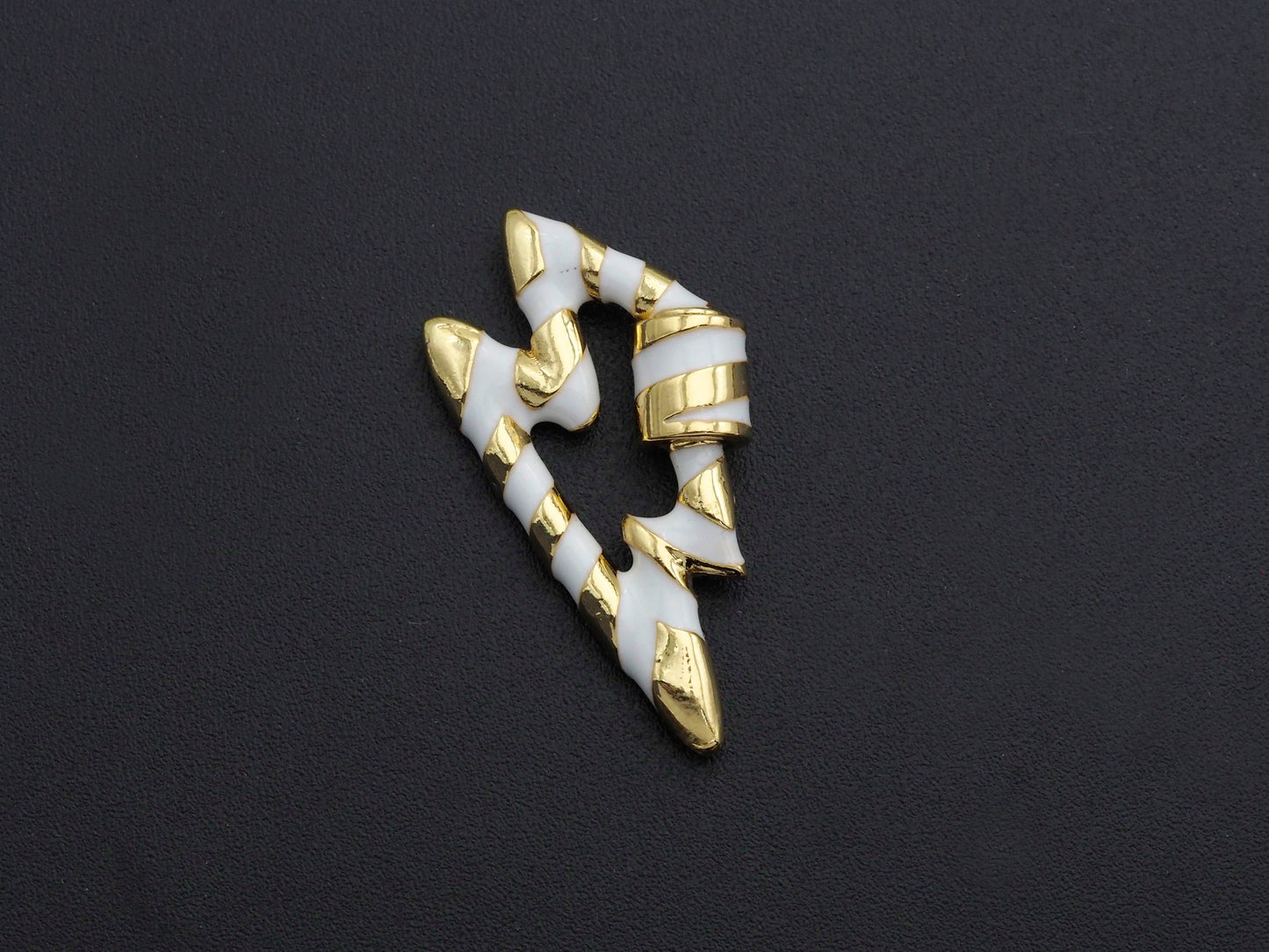 Colorful Enamel Pave Lightning Shape Clasp, Gold Plated Screw Clasp, Carabiner Clasp, 18x32mm, sku#K80