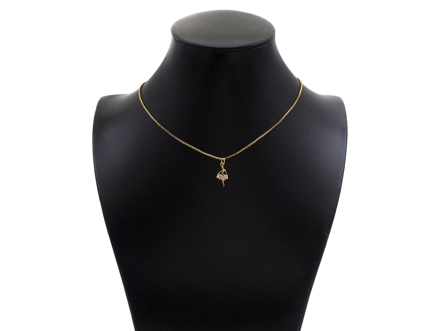 CZ Micro Pave Ballet Dancer Shape Pendant,18K Dainty Gold Dancing Girl Charm, Necklace Bracelet Charm Pendant,8x16mm,Sku#FH155