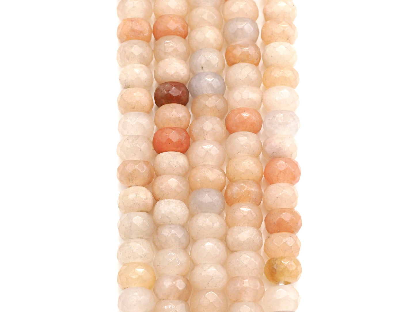 2mm Large Hole Natural Pink Aventurine Beads, Rondelle Faceted 6x10mm/5x8mm, 8" Long Strands, sku#U733
