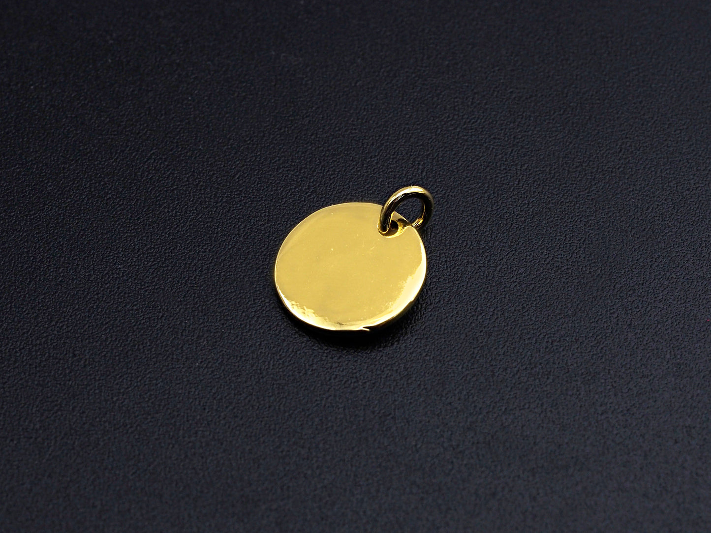 Moon Star on Disc Pendant, Embossment Coin Pendant, 24K Gold Tone,12mm, Sku#Z774