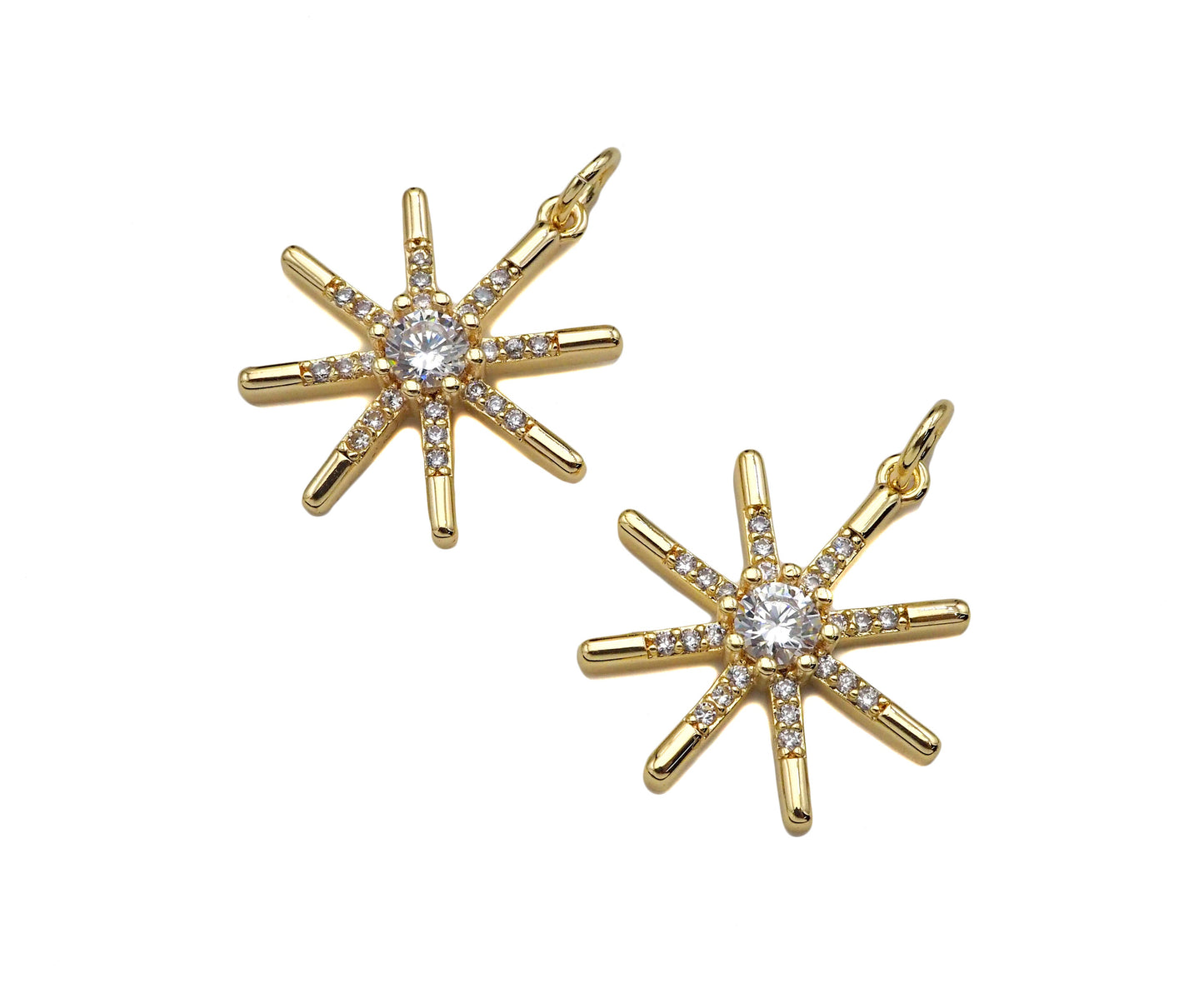 CZ Micro Pave North Star Shape Pendant/Charm, 14K Gold Filled Star Charm, Necklace Bracelet Charm Pendant,18x21mm,Sku#LX01
