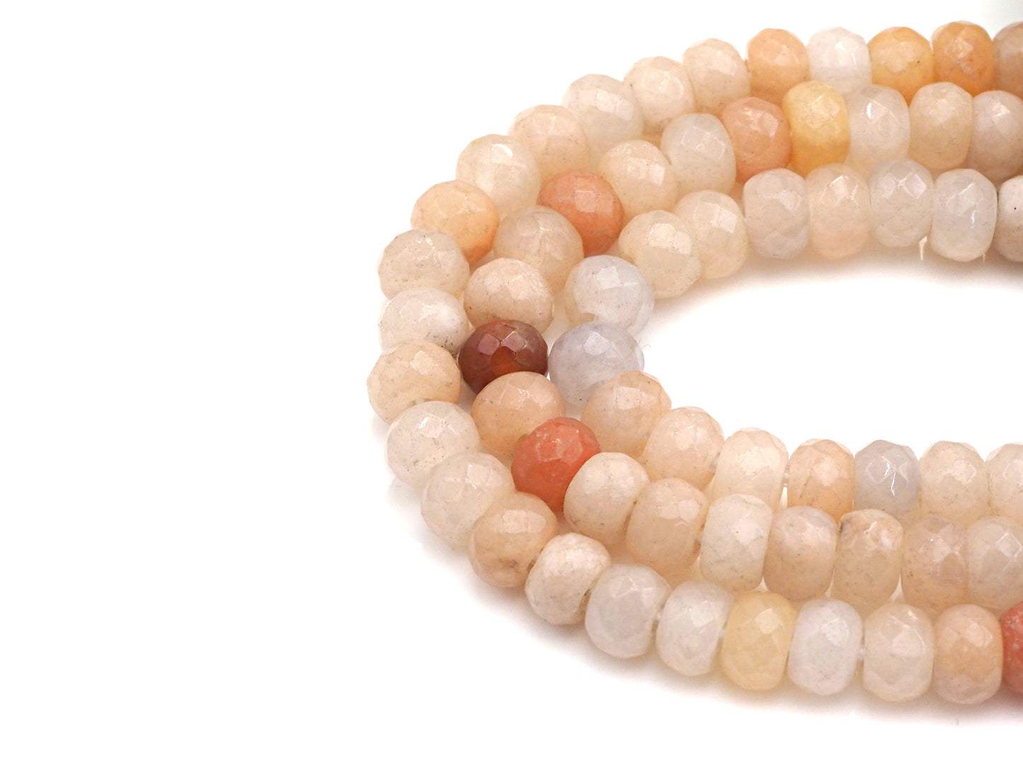 2mm Large Hole Natural Pink Aventurine Beads, Rondelle Faceted 6x10mm/5x8mm, 8" Long Strands, sku#U733