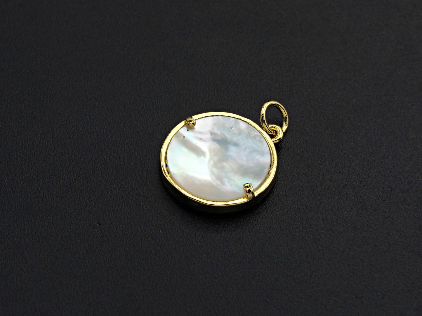 Colorful CZ Micro Pave Colorful Heart on Mother-of-pearl Pendant Charm, Cubic Zirconia Charm, 15mm,sku#Z916C