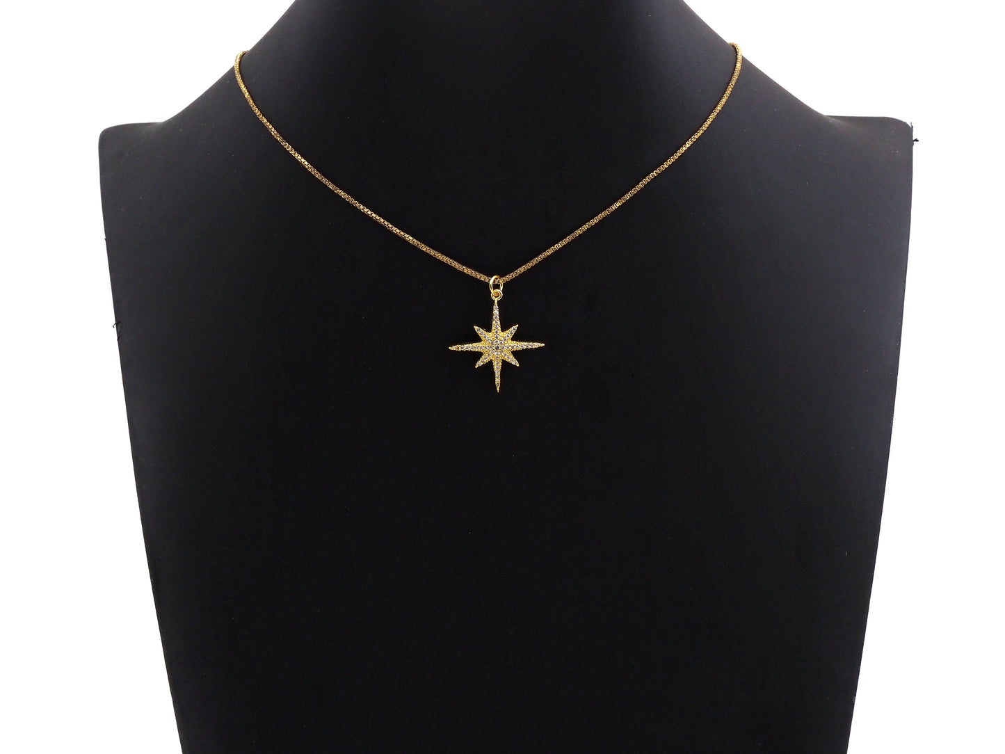 Clear CZ Micro Pave North Star Shaped Pendant/Charm, Star Cubic Zirconia Pendant Charm, 23x25mm,sku#Z824