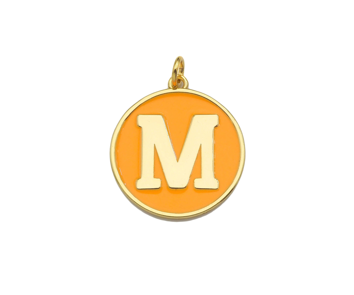 New Trendy Mustard Gold Enamel Initials Letter Charm/Pendant, Enamel Initial Alphabet Letters, Custom Naming Pendants, 25x28mm,sku#ML38