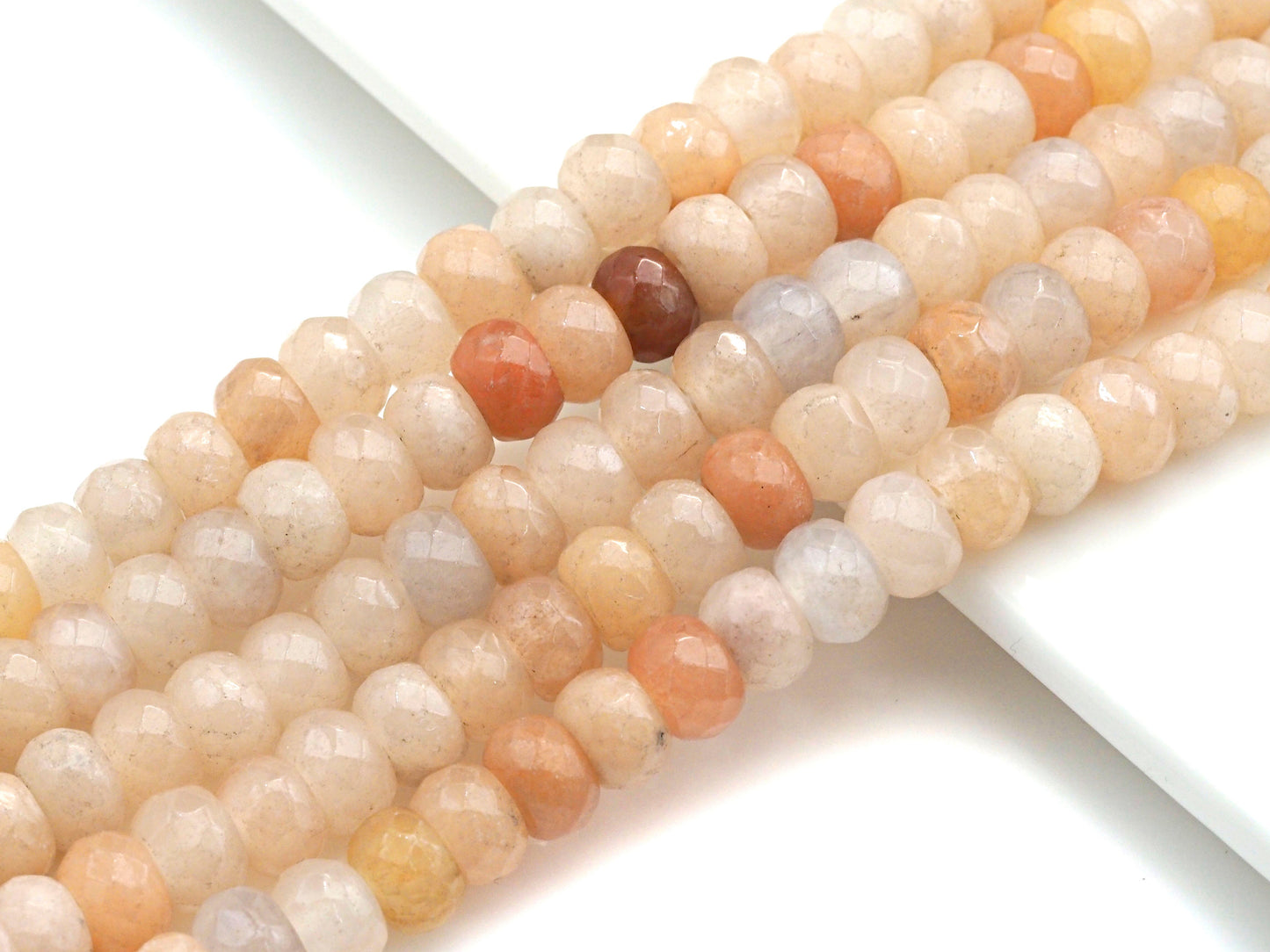 2mm Large Hole Natural Pink Aventurine Beads, Rondelle Faceted 6x10mm/5x8mm, 8" Long Strands, sku#U733