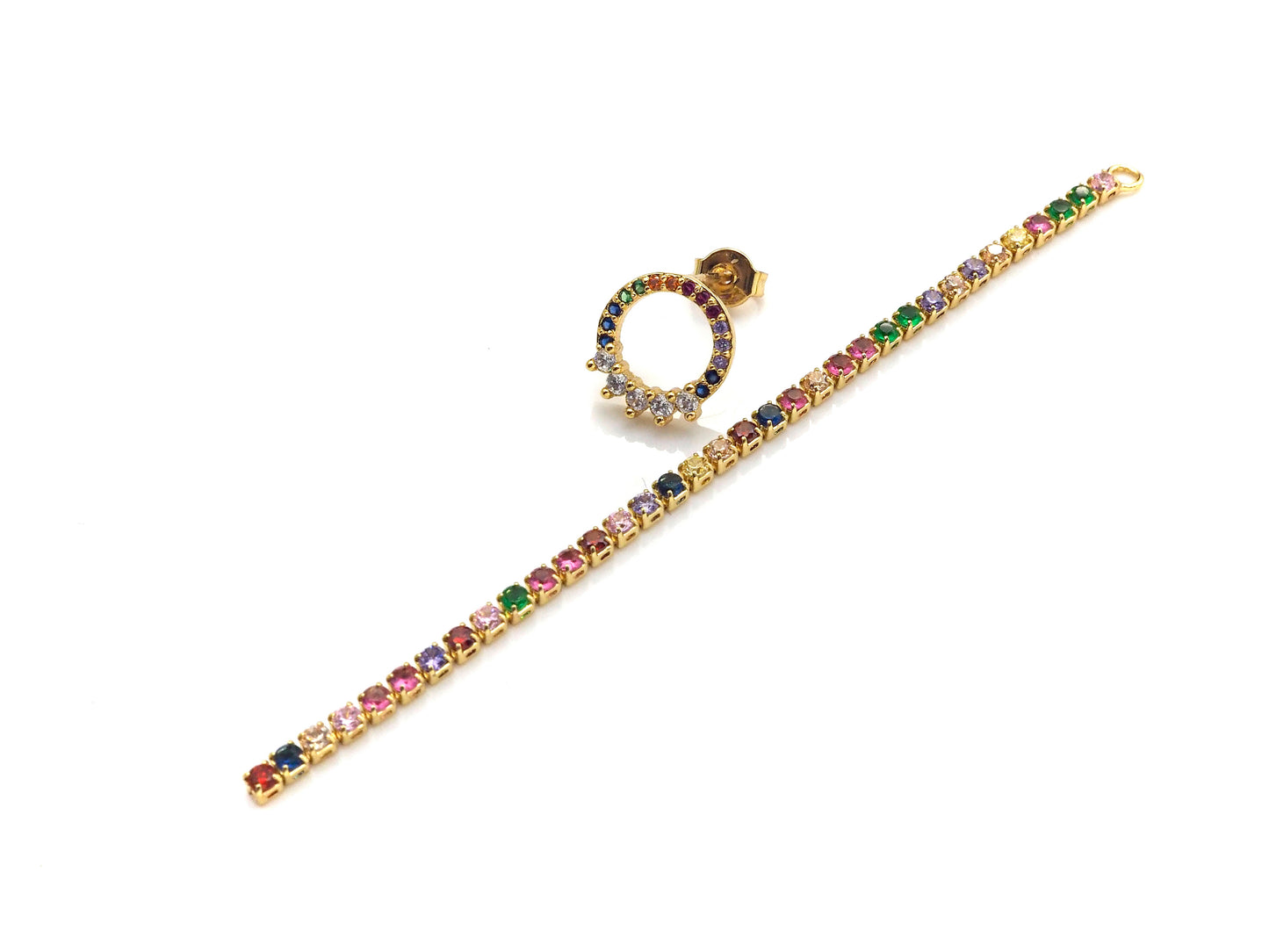CZ Micro Pave Stud with long strip Earring, sku#J223