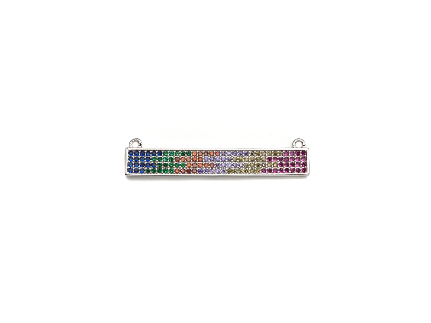 Colorful CZ Micro Pave Long Bar Charm/Pendant, SKU#F1129C