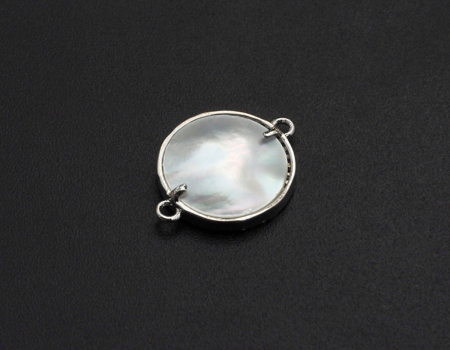 CZ Micro Pave Lucky Tree on Mother-of-pearl Connector, Z689