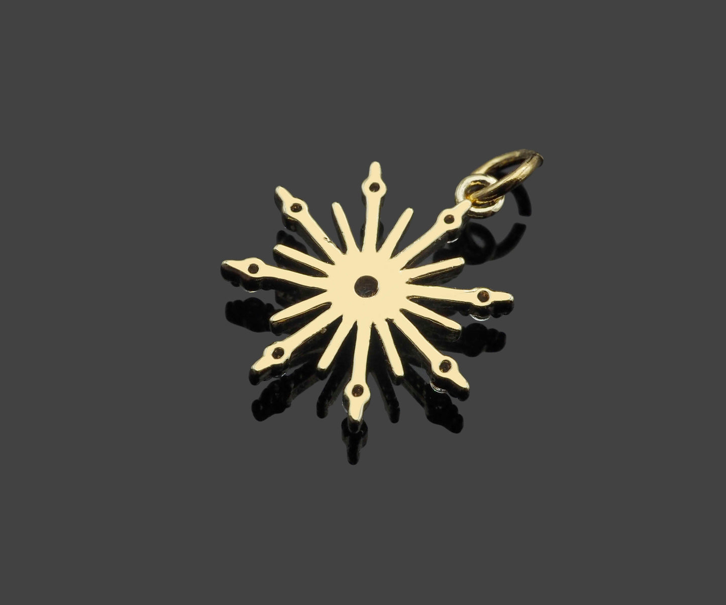CZ Micro Pave North Star Flower Shape Pendant/Charm, 14K Gold Filled Star Charm, Necklace Bracelet Charm Pendant,15x17mm,Sku#LX02