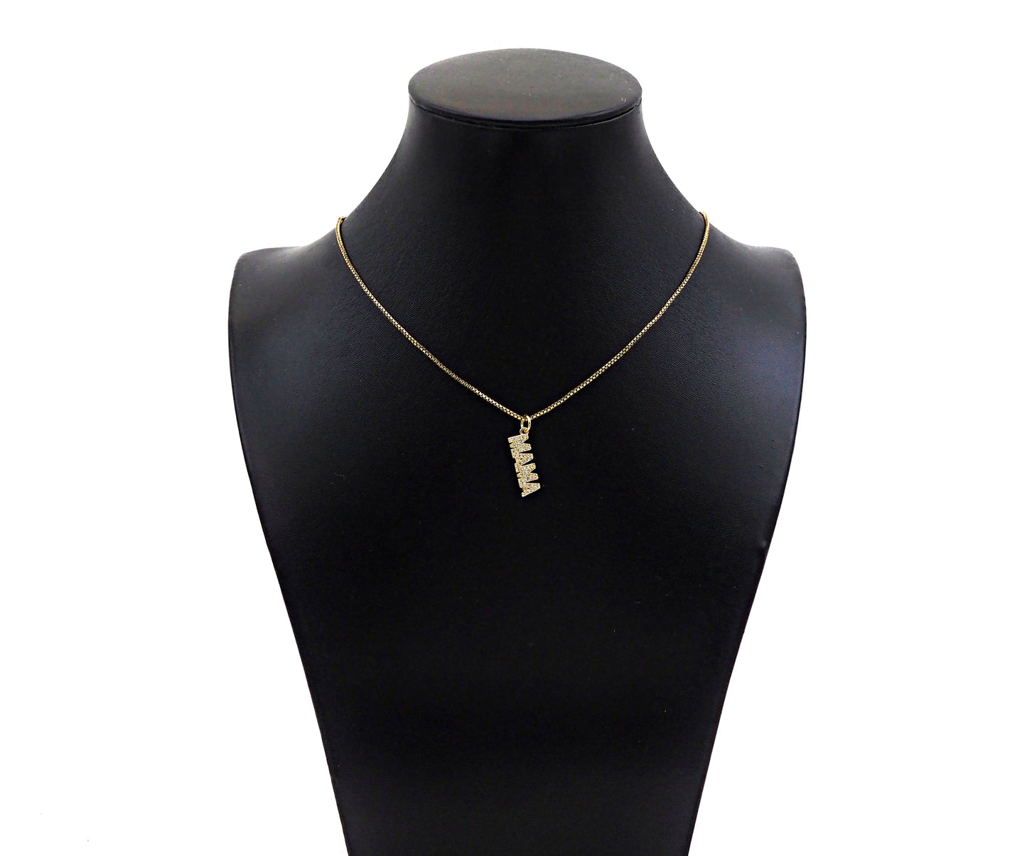 Gold Filled CZ Micro Pave MAMA Word Shape Pendant, 18K Gold Filled Mama Charm, Necklace Bracelet Pendant, Mother's Day Gift,6x19mm,Sku#Z1364