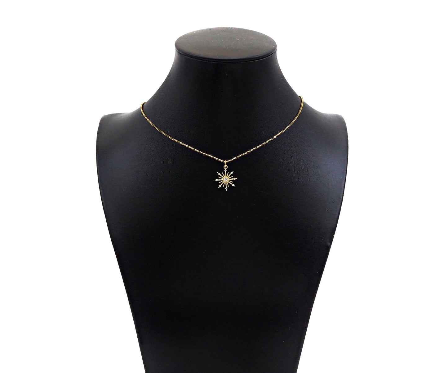 CZ Micro Pave North Star Flower Shape Pendant/Charm, 14K Gold Filled Star Charm, Necklace Bracelet Charm Pendant,15x17mm,Sku#LX02