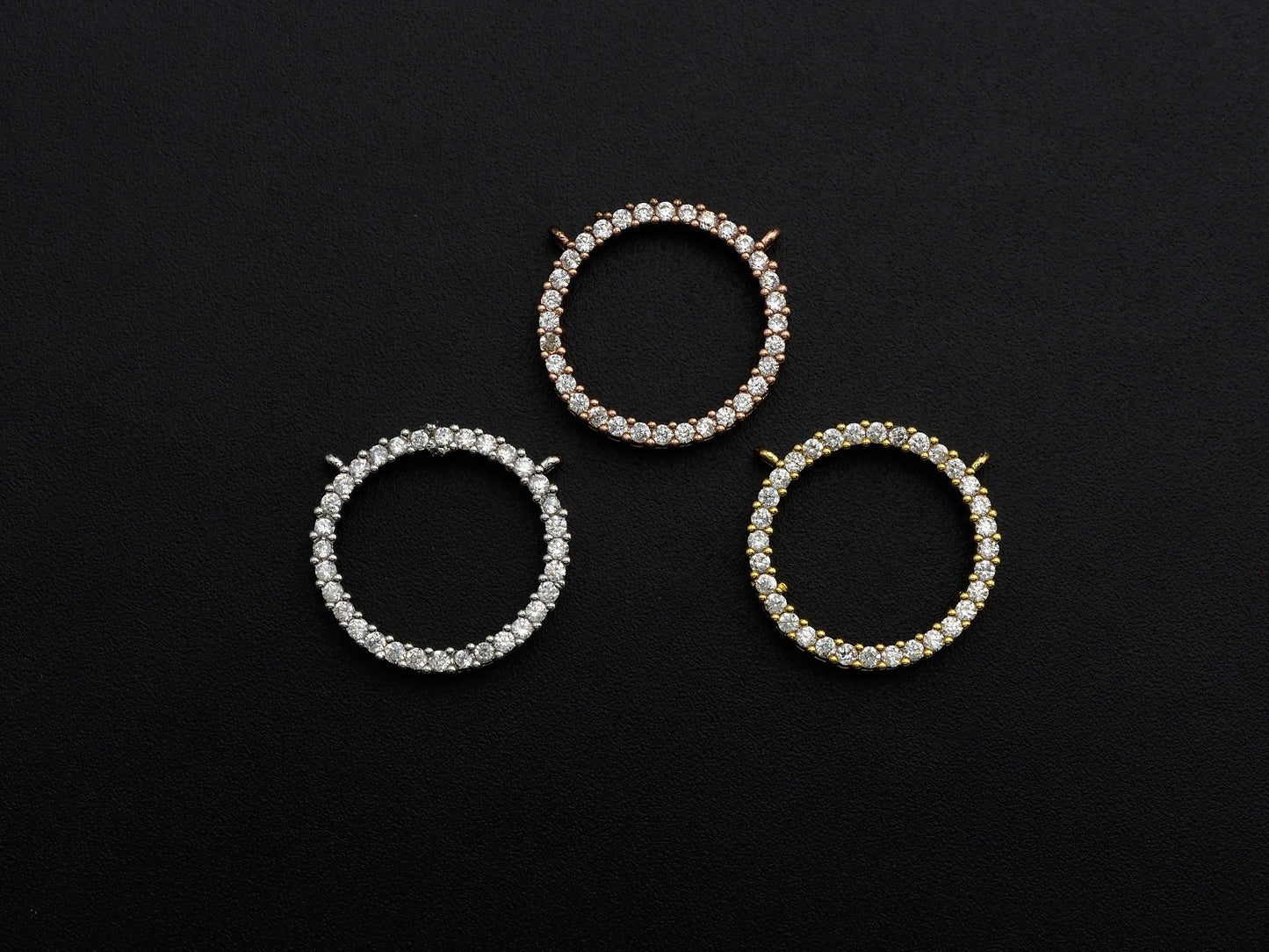 CZ Micro Pave Large Hollow out Round Ring Pendant, Cubic Zirconia Pave Pendant, Fashion Jewelry Findings, 18mm, sku#Z825