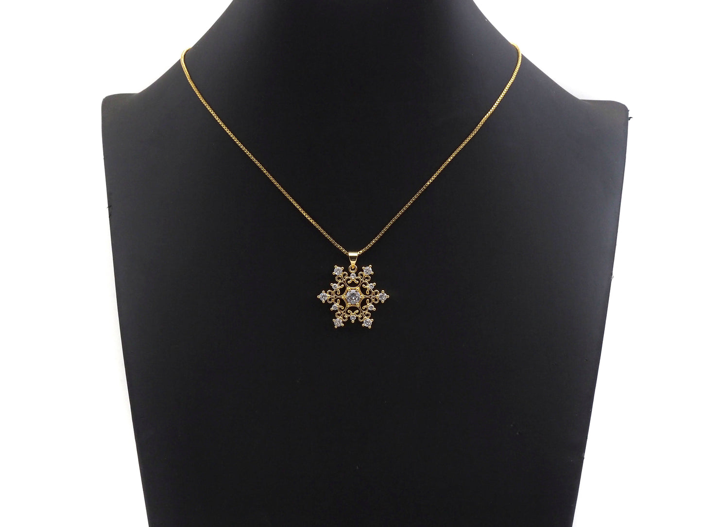 CZ Micro Pave Snowflake Pendant, Gold/Silver Plated Jewelry, Snowflake Charm Pendant, 26x23mm,sku#F1220