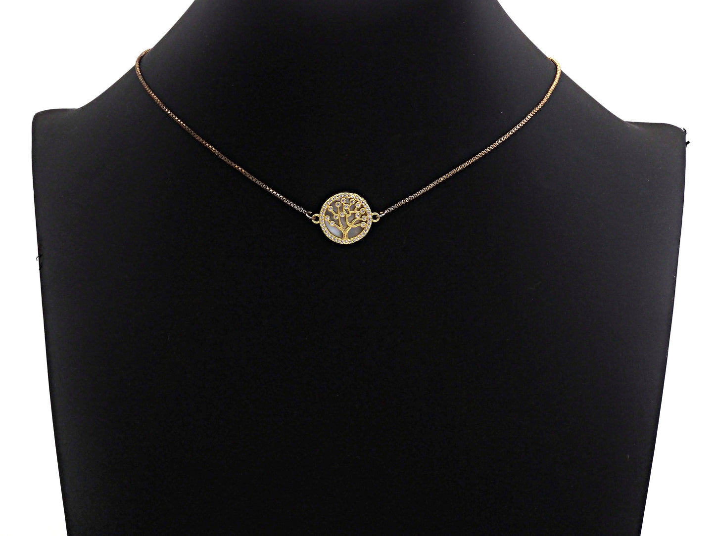 CZ Micro Pave Lucky Tree on Mother-of-pearl Connector, Z689