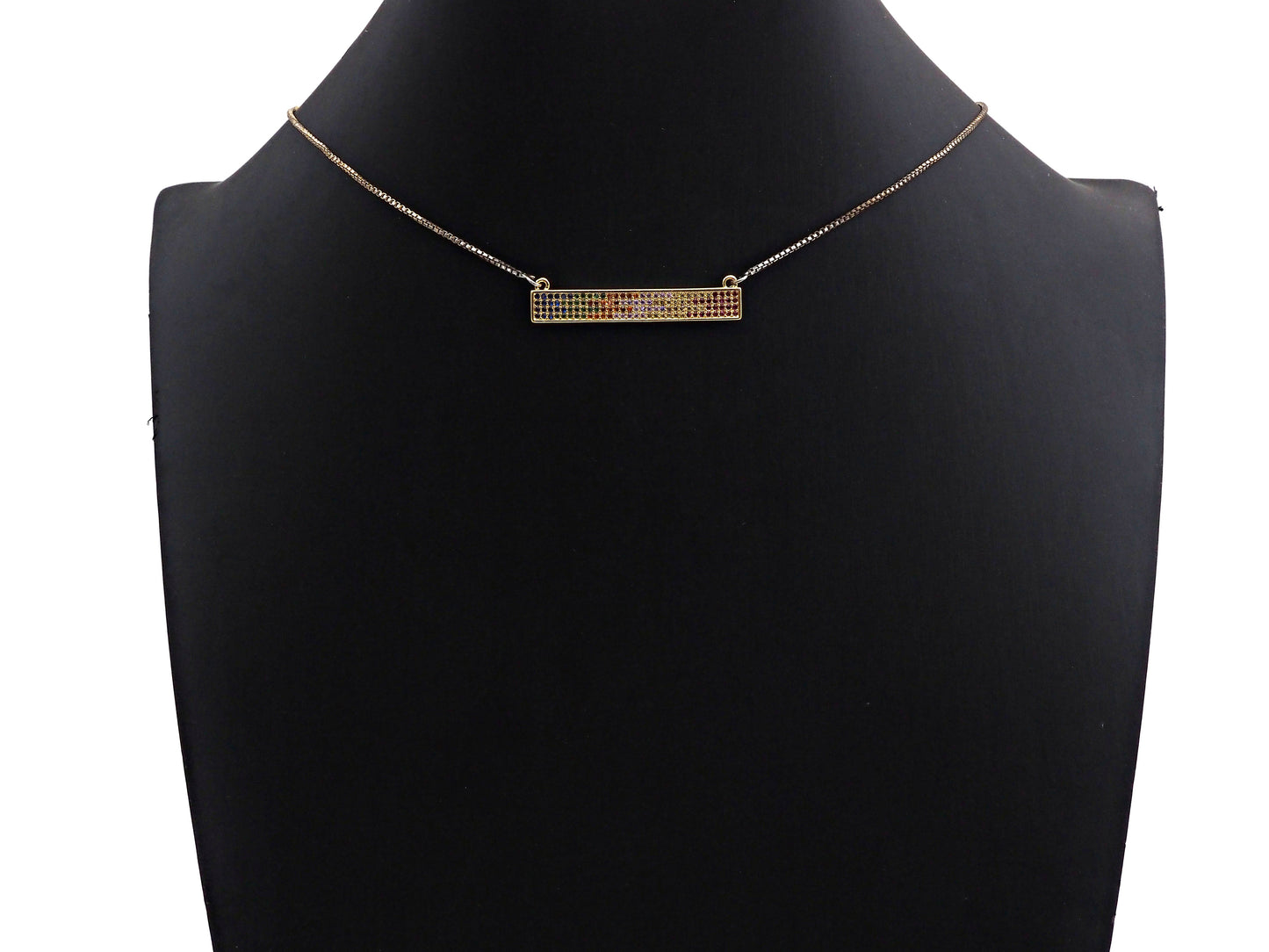 Colorful CZ Micro Pave Long Bar Charm/Pendant, SKU#F1129C