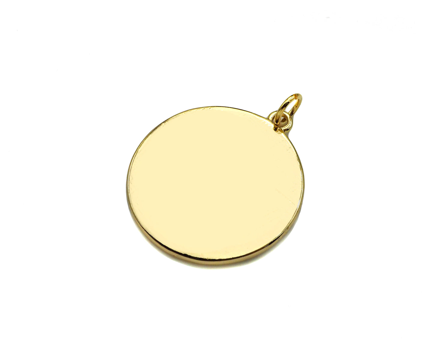 14K Gold Filled Heart On Round Medallion Pendant,SKU#LX03