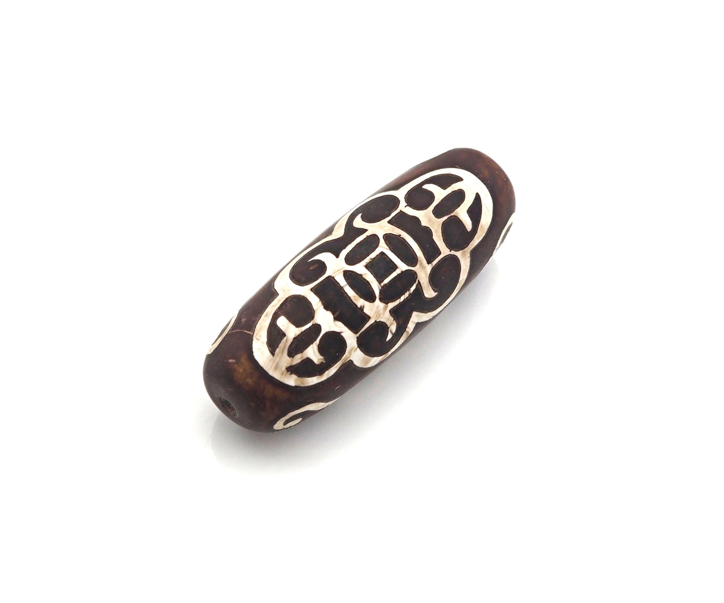 16x39mm Large Natural Tibetan Agate Barrel Shape Spacer Beads,Dzi Agate Spacer,Oval Tibetan Agate, sku#U1008