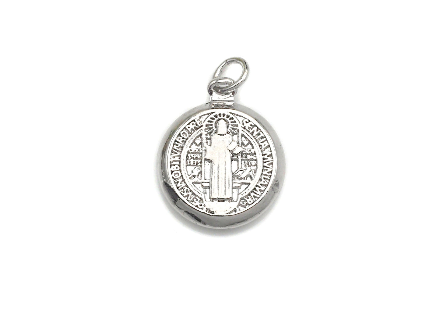 Danity Gold Jesus On Round Coin Pendant/Charm,Religion Charm, Necklace Bracelet Charm Pendant, 18x15mm, Sku#Z727