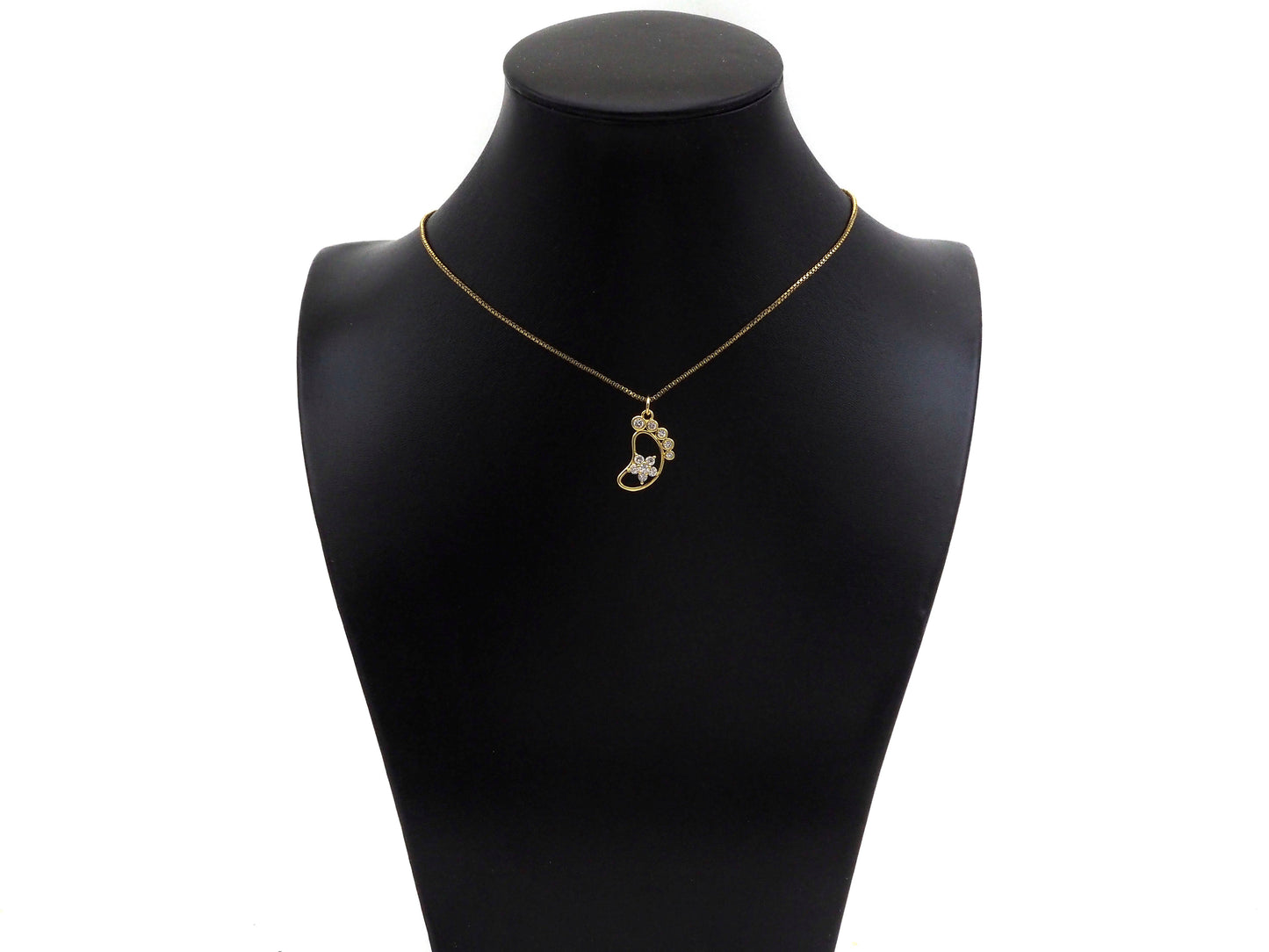 CZ Micro Pave Foot Shape Pendant,18K Gold Star Charm, Necklace Bracelet Charm Pendant,12x21mm,Sku#FH158