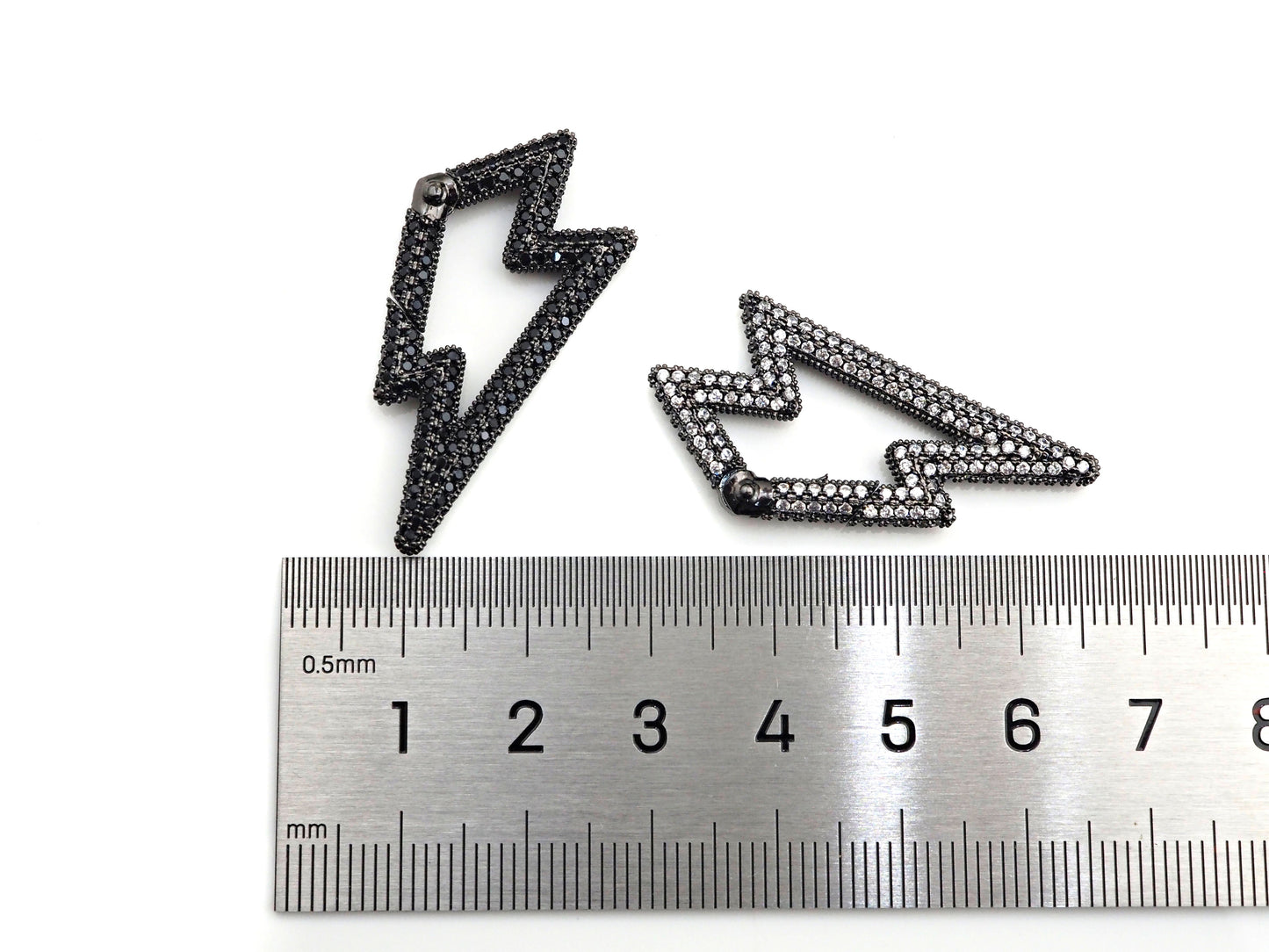 NEW Fully CZ Micro pave Lightning Bolt Clasp, H262