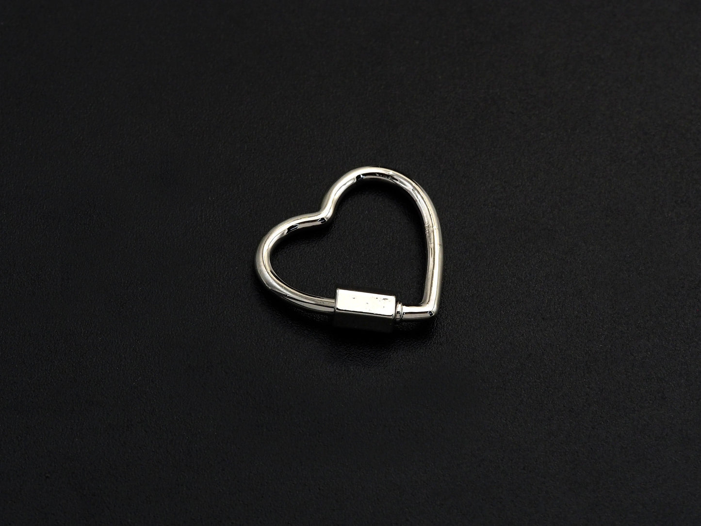 Pave Heart Shape Clasp, Black/Gold/Silver/Rose Gold Carabiner Clasp, 21mm, sku#H245