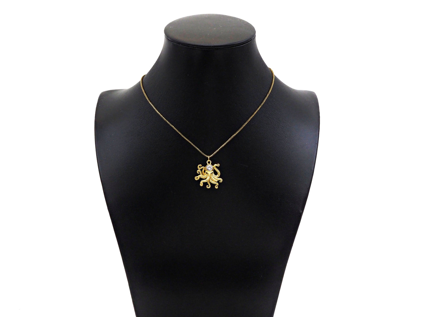 Gold Filled Big Clear CZ Micro Pave Squid Shape Pendant, 18K Gold Filled Squid Charm, Necklace Bracelet Charm Pendant, 22x22mm,Sku#Y472