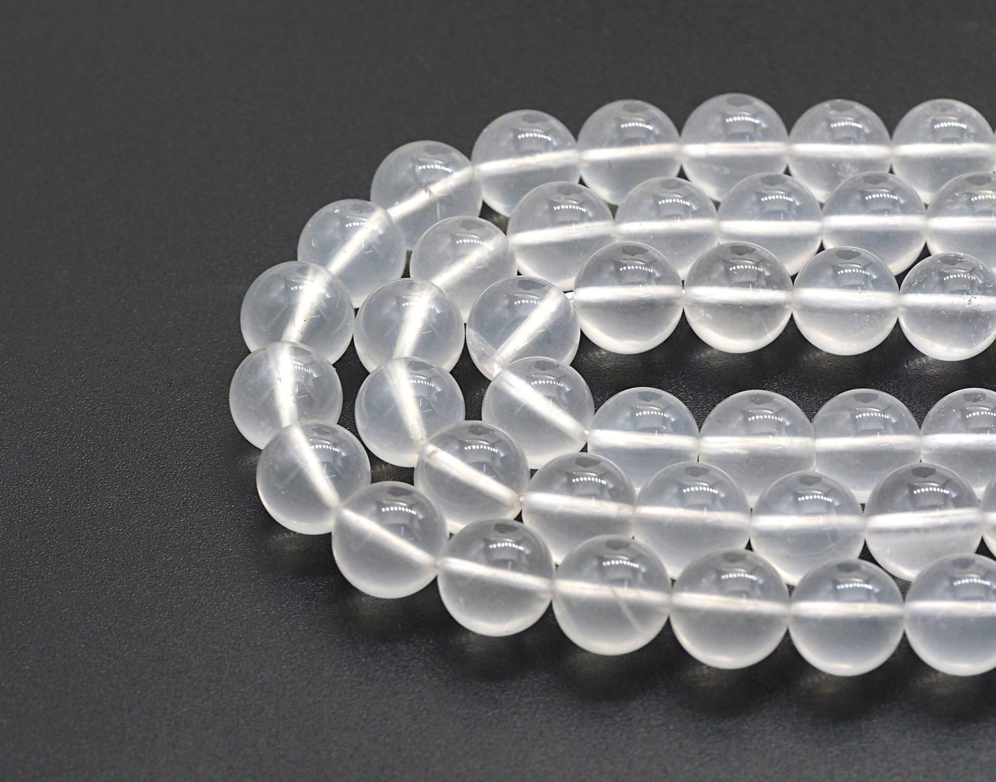 Natural Milky Quartz round smooth, 8mm/10mm/12mm, 15.5" Full Strand, sku#U609