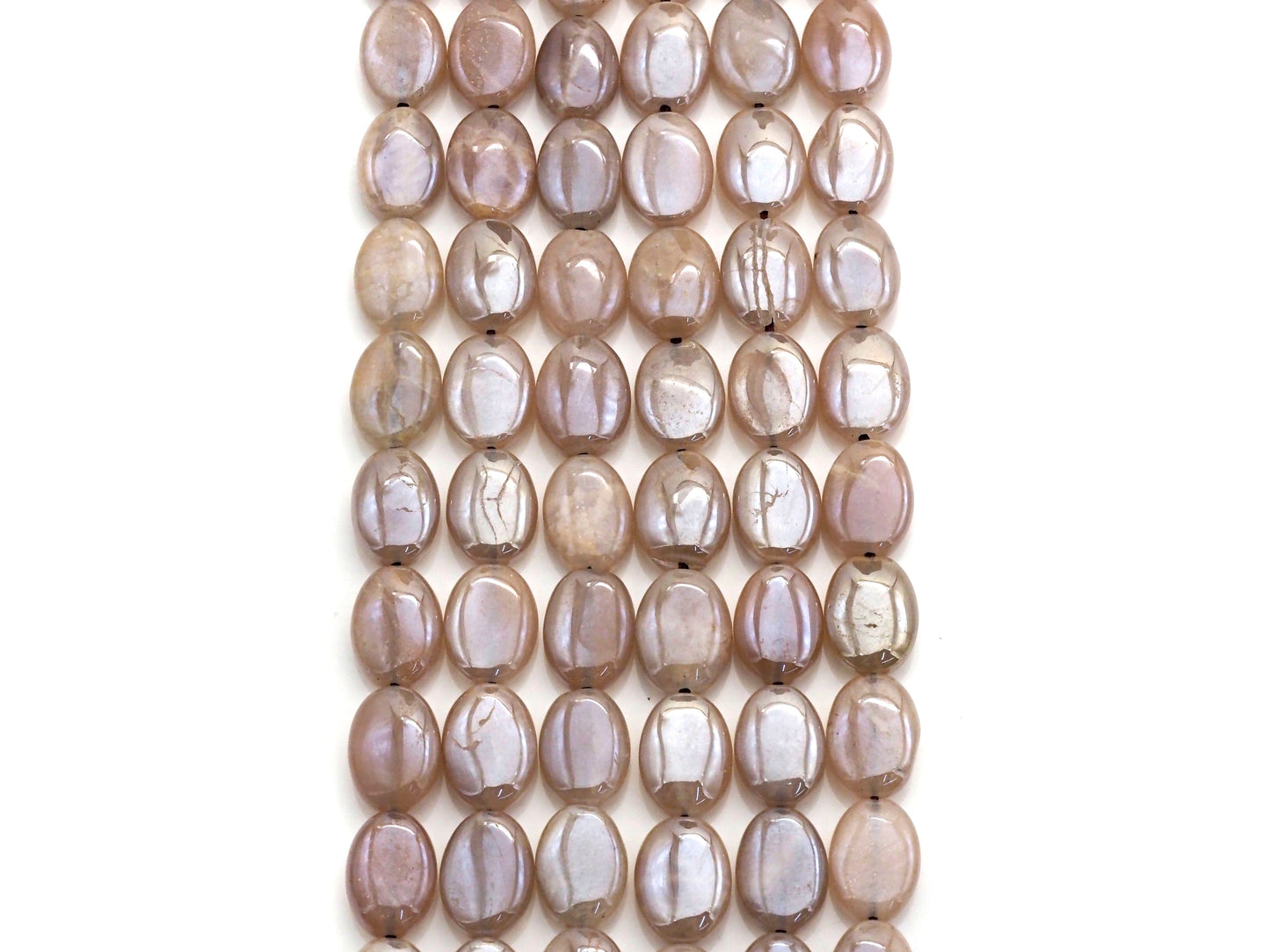 Gorgeous Mystic Plated Flat Oval shape Moonstone, Flat Oval moonstone, 10x14mm/12x16mm, 15.5" Full Strand, sku#U613