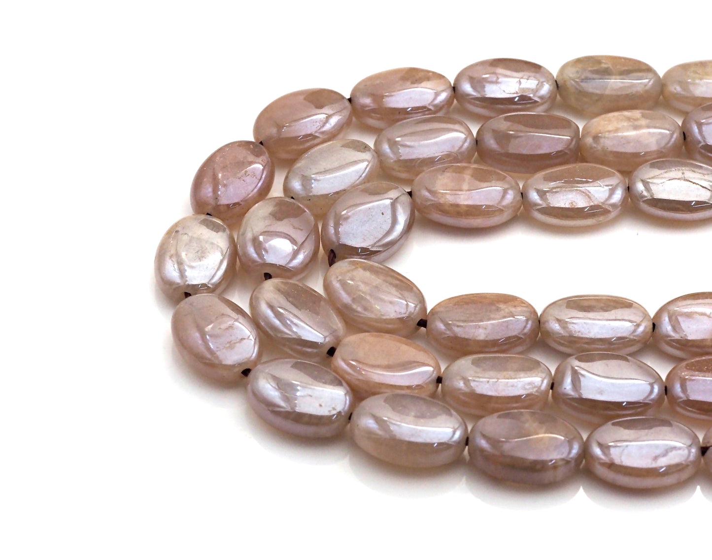 Gorgeous Mystic Plated Flat Oval shape Moonstone, Flat Oval moonstone, 10x14mm/12x16mm, 15.5" Full Strand, sku#U613