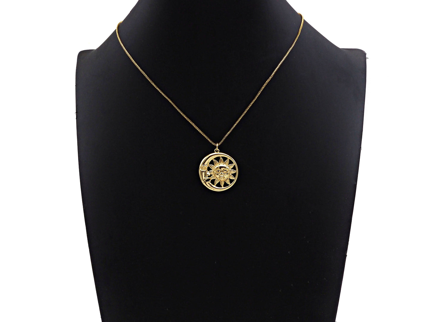 CZ Micro Pave Sunflower SUN Cresent Moon Pendant/Charm,Sku#L402