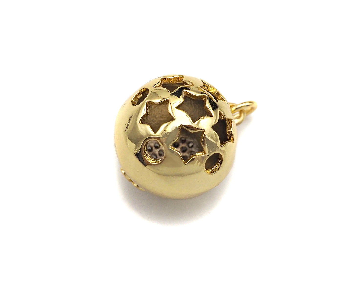 CZ Micro Pave 3D Round Ball Pendant/Charm,Hamsa Hand Heart Elephant Butterfly CZ Charm, Necklace Bracelet Charm Pendant,14x17mm, Sku#LK201