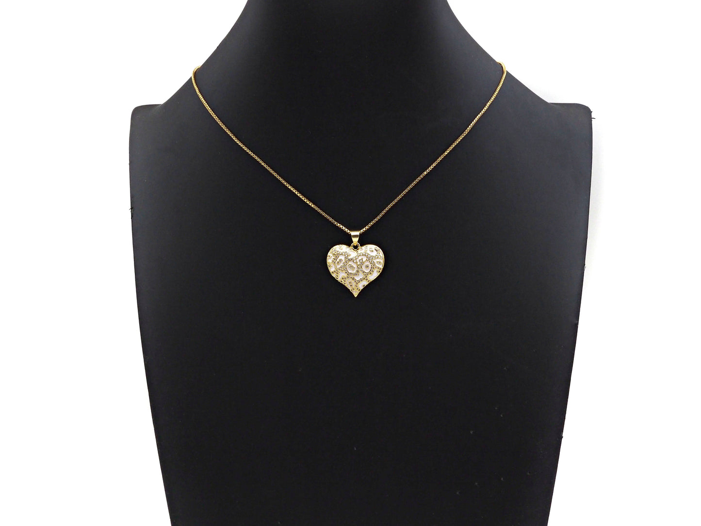 Red Black White Enamel Heart Shape Pendant with Gold Finish, Enamel Heart, Colorful Enamel Heart, 23x22mm, Sku#LK163