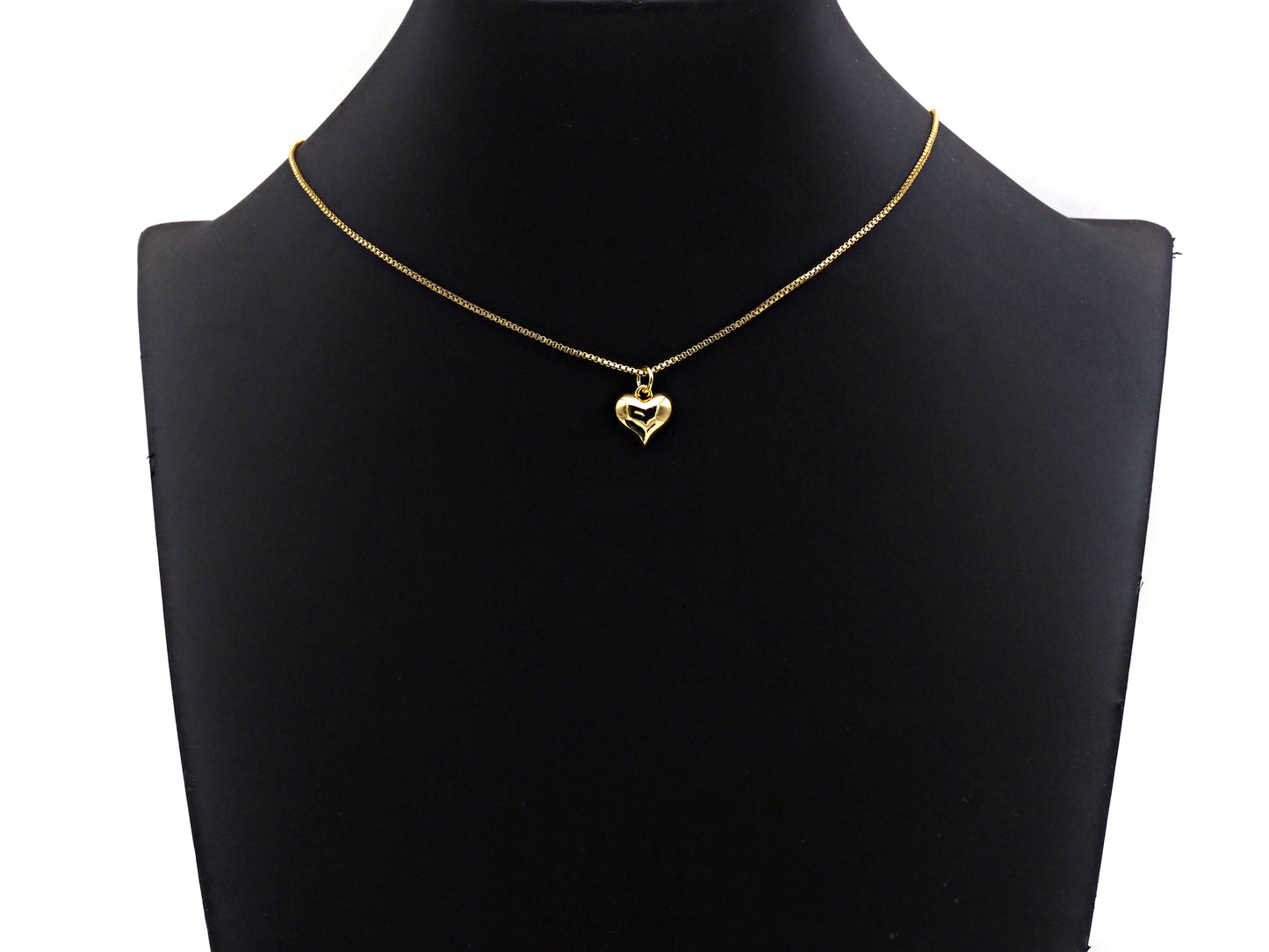 Gold silver Puffy Heart charm, sku#L377