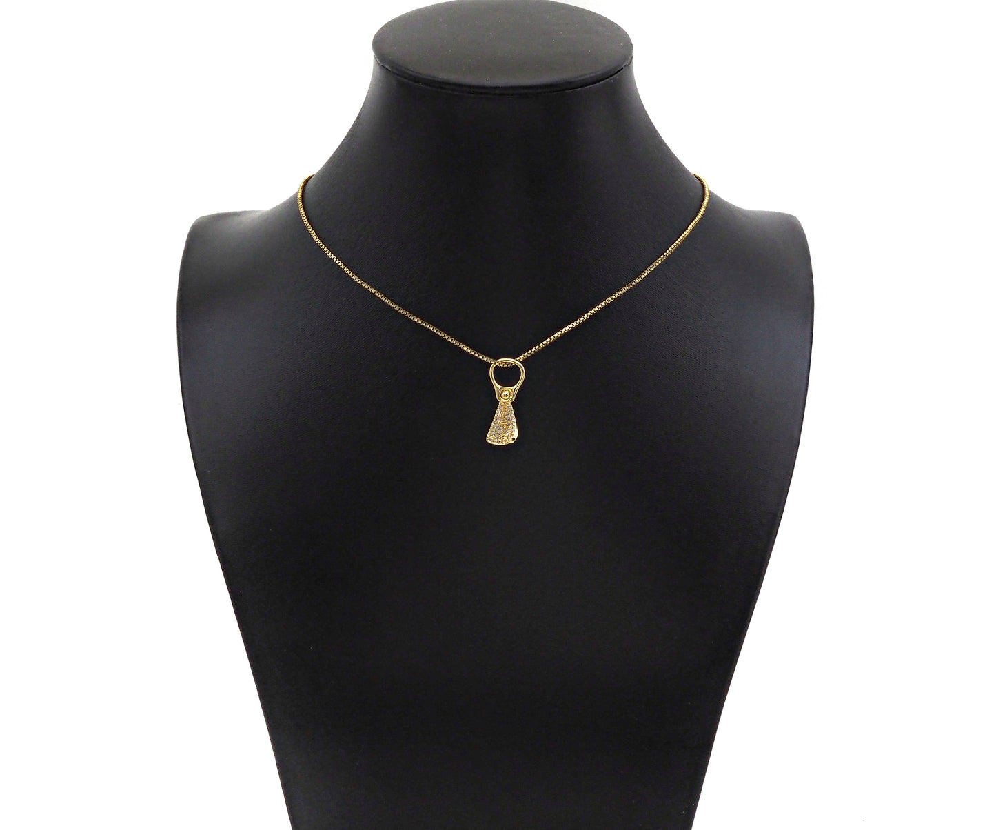 CZ Micro Pave Zip-top Can Shape Pendant/Charm,Cubic Zirconia Dainty Gold Charm, Necklace Bracelet Charm Pendant,9x23mm, Sku#F1386