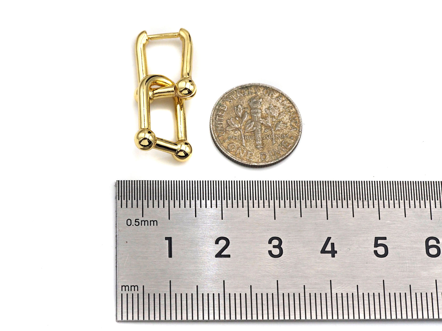 U Shape Chain Earring,  Sku#O34