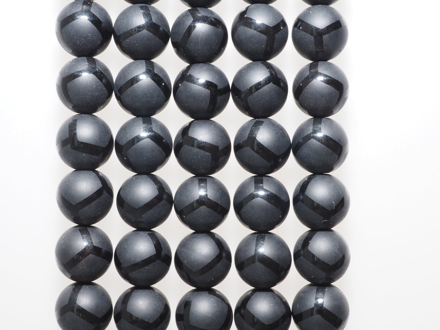Black Onyx Matte Round Smooth with Football line Beads, 6mm/8mm/10mm/12mm Round Matte onyx, Patterned Onyx, 15.5inch strand, SKU#V16