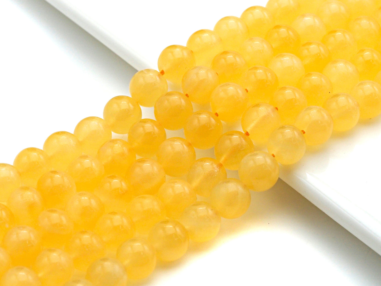 Quality Natural Yellow Calcite beads, 6mm/8mm/10mm/12mm Round Smooth Beads, Natural Gemstone Beads, 15.5" Full Strand, sku#U615