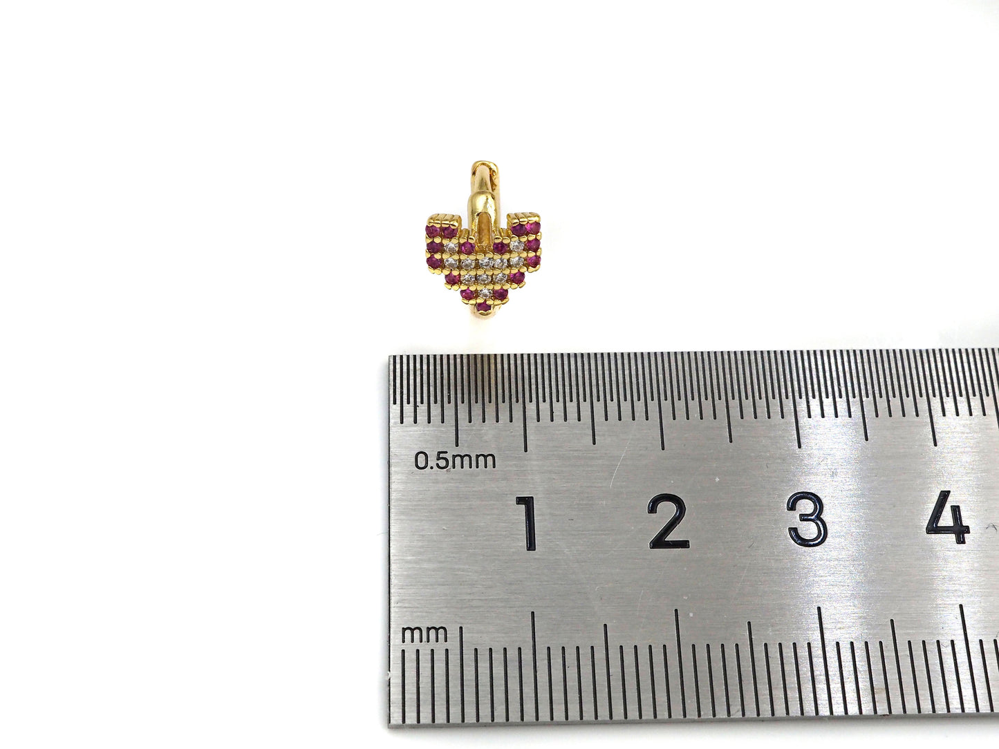 CZ Latch Back Huggie Earrings,Sku#J235