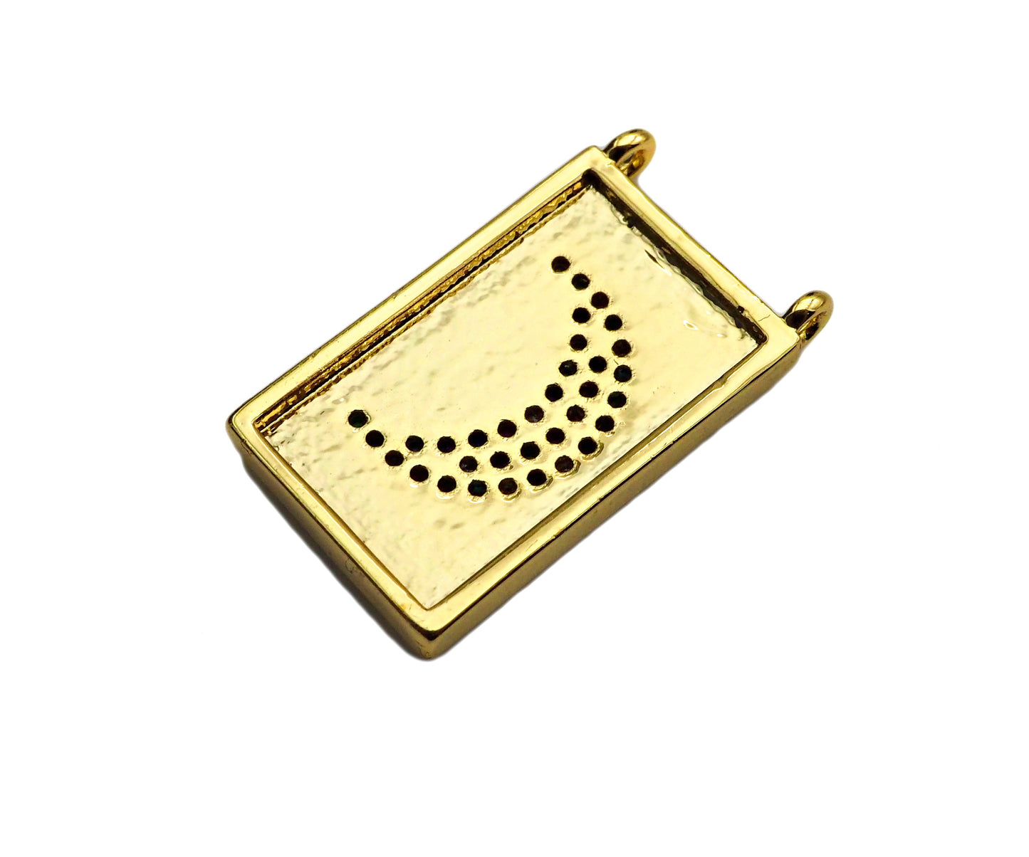 Colorful CZ Micro Pave Heart Cross Star On Rectangle Charms, Dainty Charms Pendant, Rectangle Necklace Pendant, 12x21mm, Sku#F1345