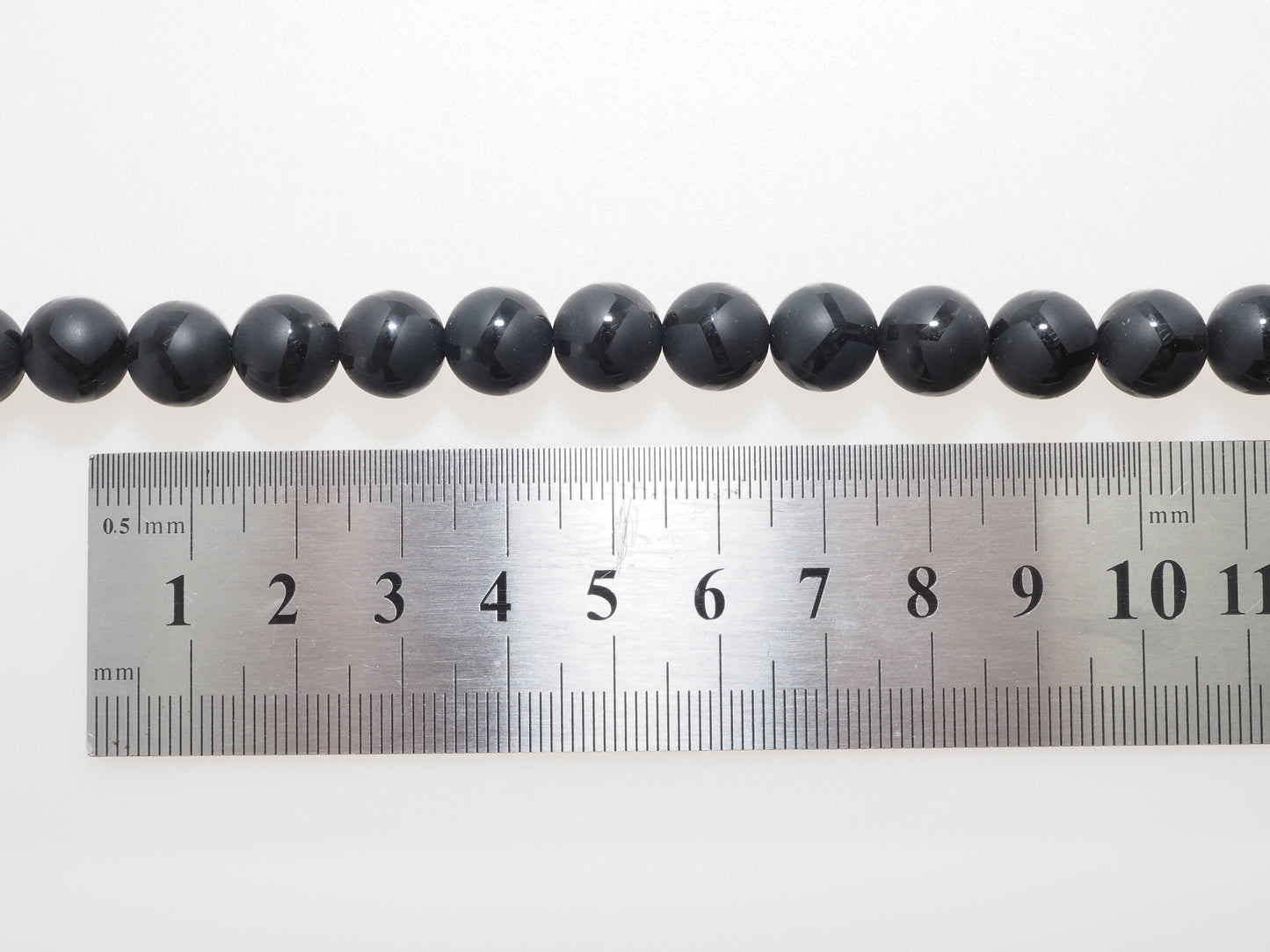 Black Onyx Matte Round Smooth with Football line Beads, 6mm/8mm/10mm/12mm Round Matte onyx, Patterned Onyx, 15.5inch strand, SKU#V16