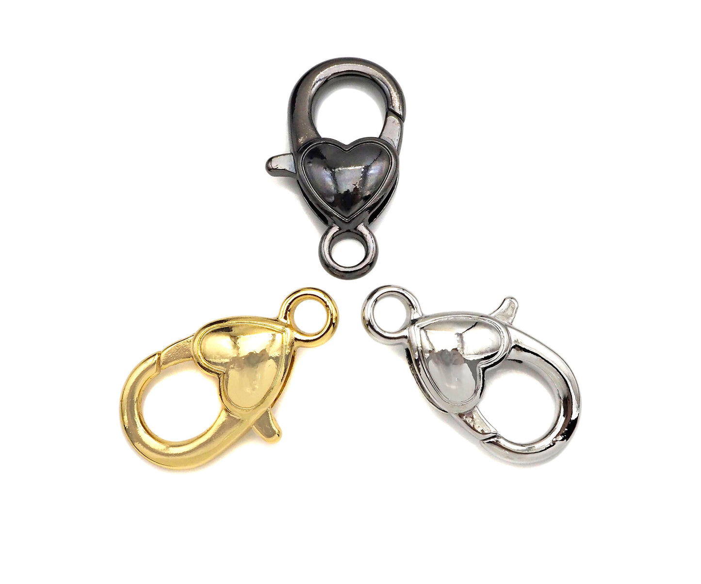Gold/Silver/Gunmetal Sailor's Clasp, Spring Connector Clasp, Heart Connector Ring, 11x22mm, Sku#K130